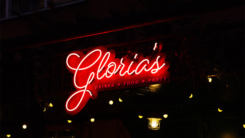 Neon logo Gloria's restaurant Amsterdam