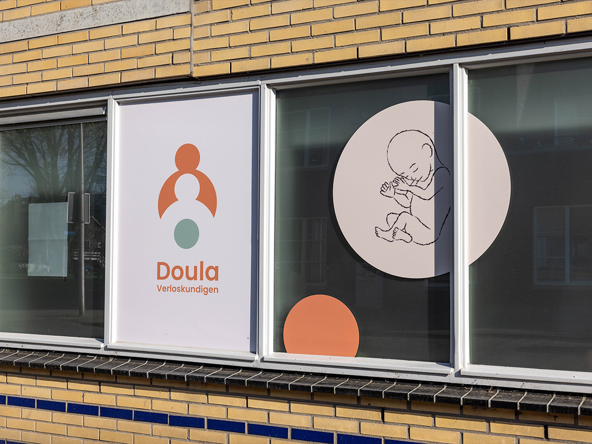 Raamfolie & belettering Doula Utrecht