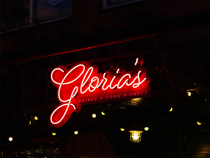 Neon logo Gloria's restaurant Amsterdam