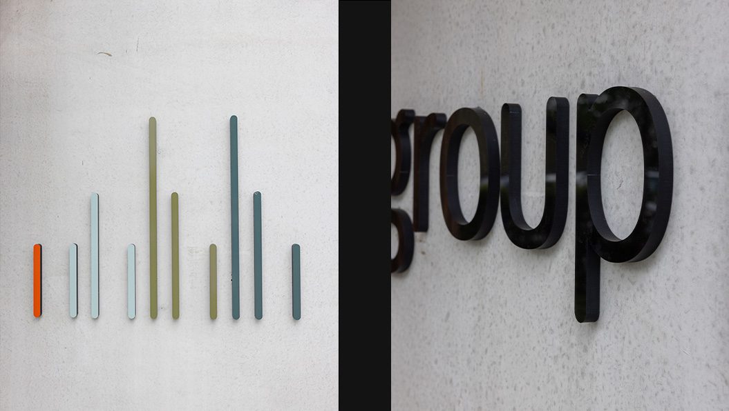 Acrylaat teksten sierlijke strepen branding