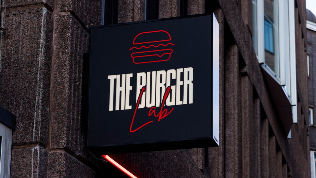 Dubbelzijdige Lichtbak The Burger Lab in Amsterdam