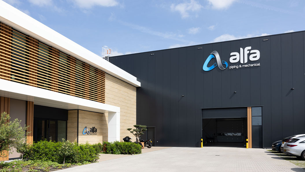 Berijfspand logo in doosletters voor Alfa Piping & Mechanical