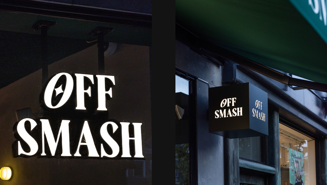 Doosletters & lichtbak Off Smash Utrecht