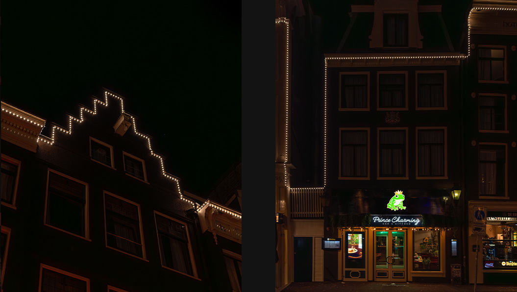 Led lichtlijn en neon sign Prins Hendrik hotel Amsterdam