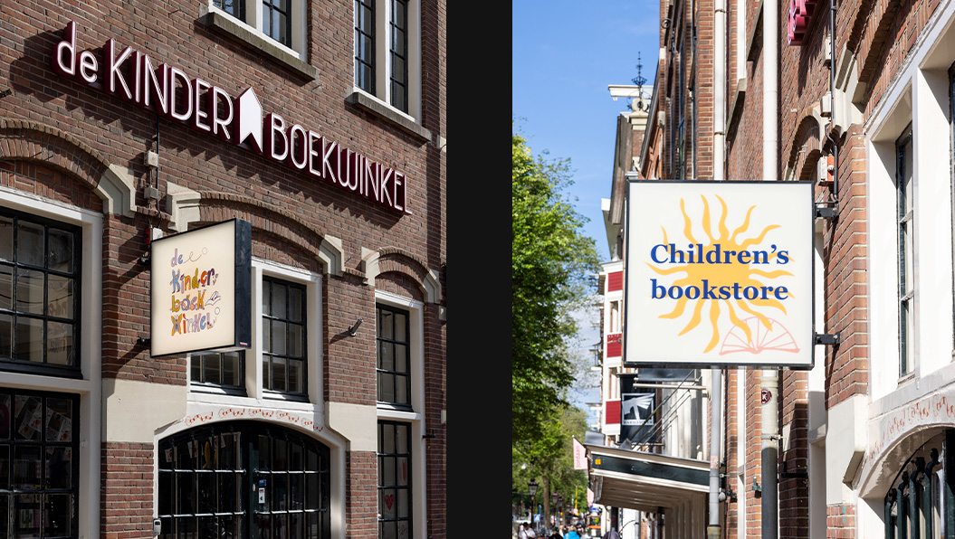 full colour lichtbakken kinderboekwinkel Amsterdam